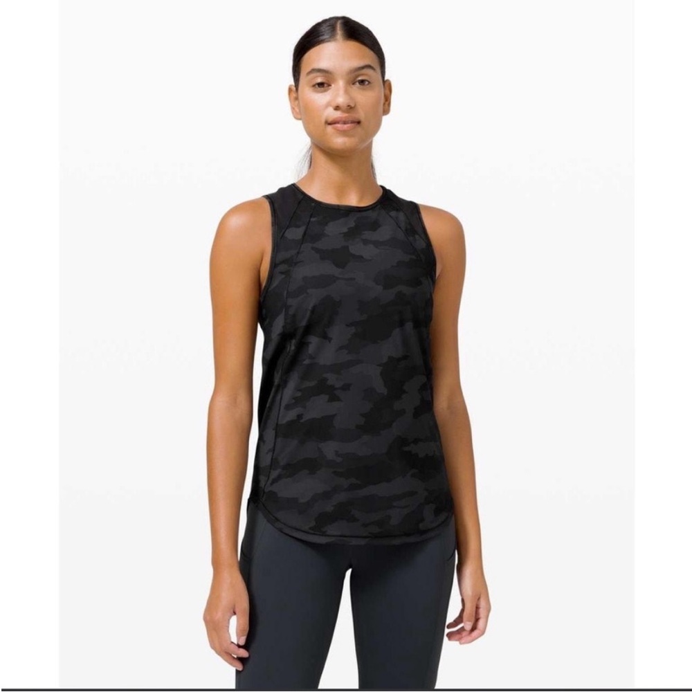 Lululemon Athletica Black Camo sculpt Tank Size 6